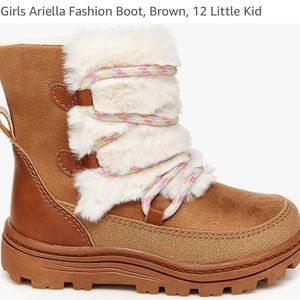 Carters Ariella boot. Velcro closure. Flexible outsole. Easy on and off.